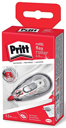 Pritt Korrekturroller Refill Flex Roller Midway, einfach nachfüllbar, einziehbare flexible Spitze, Push & Pull Funktion für beidseitige Anwendung, Breite 6mm, Länge 12m, 9H PRR6H