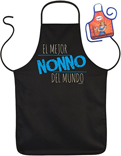 Opa Schürzen Set - Sprüche Kochschürze Großvater : El mejor Nonno del mundo -- Geschenk Grillschürze Geburtstag Opa + Minischürze