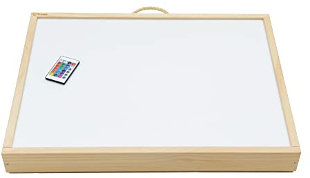 R-CRE@ Montessori-Leuchttisch + Aktivitäts-Handbuch | Personalisierbar, Zertifiziert (AIJU + Univ. Murcia) | Sensorische Lichtbox für Kinder | Lernen & Kreativität zu Hause oder in der Schule
