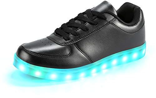 Padgene Damen Herren LED Leuchten Schuhe Leuchtende Blinkende Turnschuhe USB Aufladen Schnürer Paare Schuhe