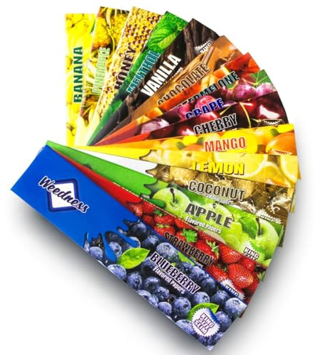Long Paper with Flavour 15 Booklets Mixed - King Size Coloured Papers Long Papes Rolling Blunt Smoking