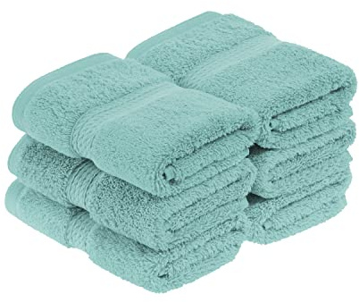 SUPERIOR Handtuch-Set, ägyptische Baumwolle, 33 x 33 cm, Türkis, 6-teilig