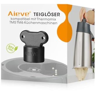 Aieve Teiglöser Teigblume Messerdrehhilfe kompatibel mit Thermomix TM5 TM6 Küchenmaschinen, Drehhilfe Ersatzteil zum Einfachen Entnahmen von Teig aus Mixtopf (Schwarz)