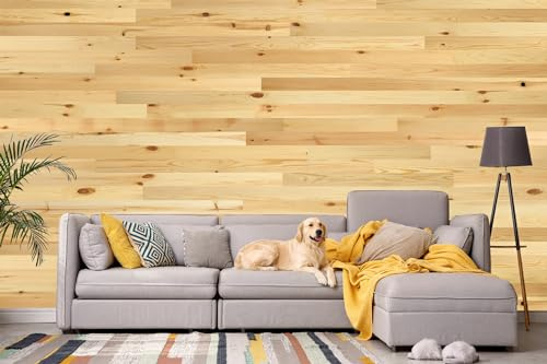 TIMBERCHiC 100% Wood Wall Planks - Made in USA - Peel-and-Stick Wall Panels for Interior Decor - Premium Smooth Finish - DIY Adhesive Wall Panels, Baxter Blonde (3 x 10 Sq Ft)