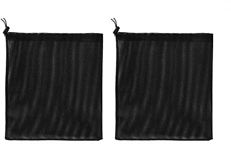 2 Pack Pump Barrier Bags, 17.7x17.7 Pond Pump Filter Bag with Drawstring Pool Media Bags for Pond Biological Filters