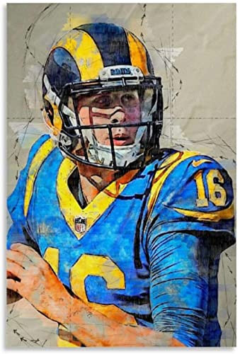 BLIJR Holz Puzzle 200 Teile American-Football-Spieler Jared Goff Star Puzzles für Erwachsene und Kinder anspruchsvoll 200 Piece 13.7x9.8inch(35x25cm) Kein Rahmen
