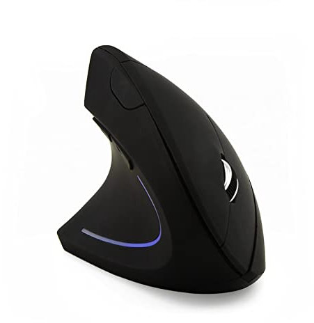 ACADA Left Handed Mouse Wireless Rechargeable 2.4G Ergonomic Vertical Mouse, USB Receiver, 3 Adjustable DPI 800/1200/1600 for Laptop Desktop PC