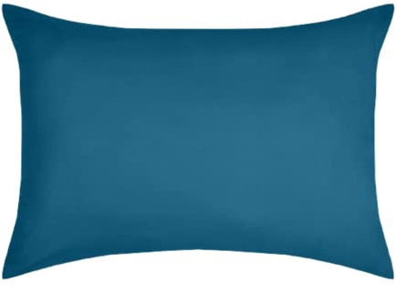 STOF - Kopfkissenbezug, Größe 50 x 70 cm, 100% Baumwolle, Öko-Tex Zertifiziert, hervorragende Qualität, petrolfarben, Modell Eden, Bettwäsche, für Zuhause, weich und bequem, Uni, Uni
