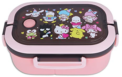 Roffatide Cartoon Carino Stampato All-in-One Bento Scatole con Maniglia Kawaii 4-Point Lock Tipo Lunch Box Contenitori per Food Frutta Snack