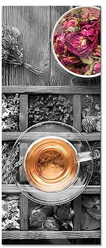 Pixxprint Glasbild Panorama, Wandbild aus Echtglas, getrocknete Blumen und Gewürze, 100x40 cm, inkl. Aufhängung und Abstandshalter
