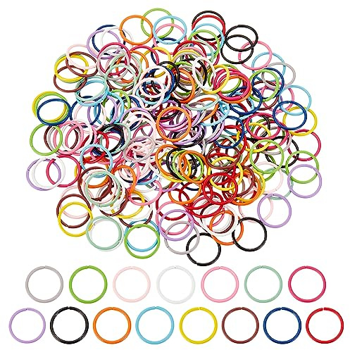 PandaHall 12mm Farbige Biegeringe 15 Farben Offene Biegeringe 16 Gauge O-Ring-Verbindungsringe Kettenhemdringe Große Biegeringe Für Armbänder Halsketten Anhänger Halsreifen DIY-Bastelherstellung