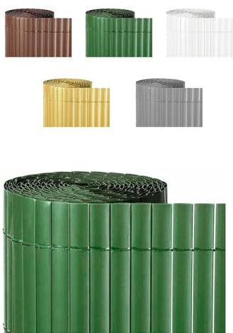 Jardin202 - Cañizo PVC Doble Cara 1400gr – Durabilidad y Privacidad con Bridas de Fijación Incluidas | 1x3m (Verde)