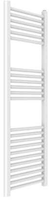Kiamami Valentina - Scaldasalviette Idraulico a Muro 40x120 cm | Design Moderno in Acciaio Bianco | 23 Tubi Orizzontali ed Efficienza Termica fino a 435 Watt | Kit Fissaggio Incluso