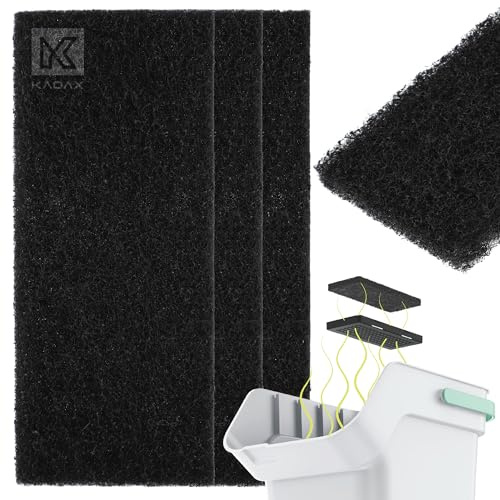 KADAX Aktivkohlefilter für Abfallbehälter, Kohlefilter, Kohlenstoff-Filter, Holzkohle Filter, Ersatz Filter, Geruchsfilter für Komposteimer (Rechteckig 3-er Set), K9746