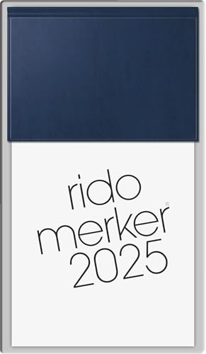 rido/idé Vormerkbuch Modell Merker (2025), 1 Seite = 1 Tag, 108 × 201 mm, 736 Seiten, Miradur-Einband, dunkelblau