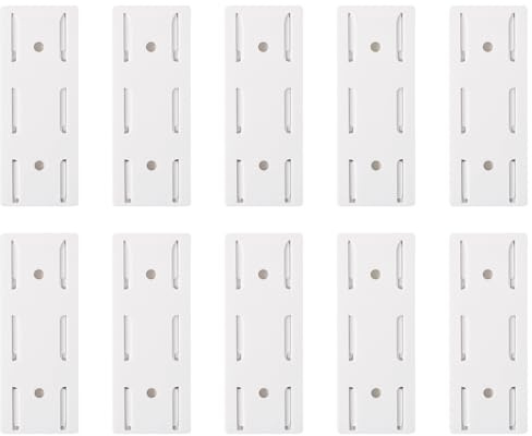 10 soportes adhesivos sin perforación, regleta autoadhesiva y organizador de escritorio para uso doméstico, cocina y oficina (blanco)