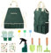 lasuroa 12pcs Gardening Tools Set, Kids Gardening Kit with Fork, Shovel, Rake, Bag, Bottle, Glove, Apron and Watering Can, Toddlers Garden Tools for Children Summer Beach Toys for Boys Girls (Green)