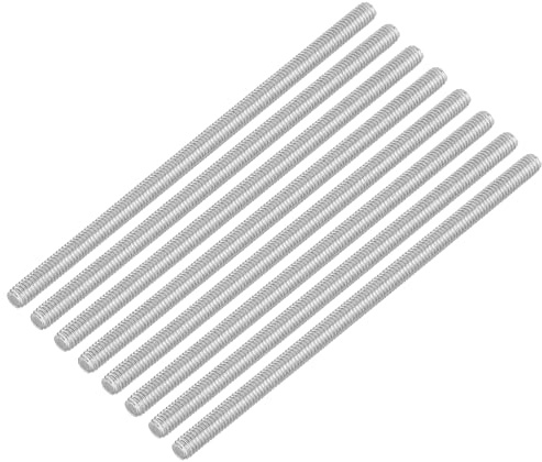 QUARKZMAN 8 Stück Gewindestangen, M4 x 90mm, 304 Edelstahl, Gewindestab mit metrischem Vollgewinde, M4-0,7 Gewindesteigung für Möbel- und Maschinenmontage