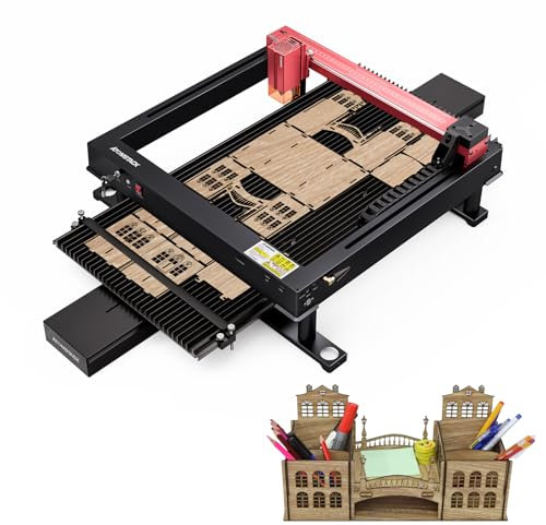 ATOMSTACK A12 PRO Lasergravierer Laserschneider mit R5 Automatischer Förderer Mobile Erweiterungskit Arbeitsbereich 800x400x40mm, 12W Laserleistung Holz Laser Graviermaschine, PC/Mobil
