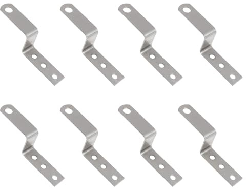 8 Stück Tür-Schrankhalterungen, 25 mm Höhe, robuste Z-förmige Halterungen, Metall-Stangenhalter, Sicherheitstürverstärkung, Türklemme, Werkzeugaufhänger für Scheune, Schuppen, Garage, Tor