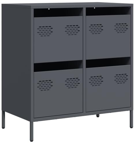 HEFZGDB Sideboard Anthrazit 68x39x73,5 cm Kaltgewalzter Stahl Küchenbuffet Küchenschrank Küchenschränke Geschirrschrank für Café Wohnstube Dessert Shop Speisesaal