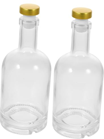 Healifty Botellas de Vidrio para Whisky 2piezas de 750ml Fondo Grueso, Fácil de Limpiar y Gran Capacidad, Ideales para Bar o Club