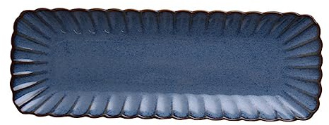 Didiseaon Japanese Style Sashimi Plate Rectangular Blue Fish Platter Pastry Dish for Salad Dessert Steak and Cold Dishes Household Sashimi Serving Tray with Easy Clean Surface