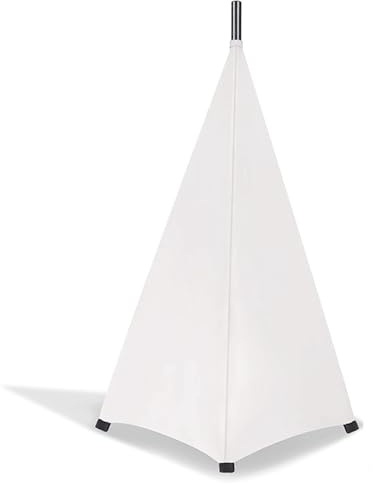 Dilwe Soporte de Altavoz Elástico, Cubierta de Trípode, Falda Resistente Al Desgaste para DJ, Soporte de Luz, Evento de Boda, Tela Blanca, Aspecto Elegante (Cubierta de tres lados)