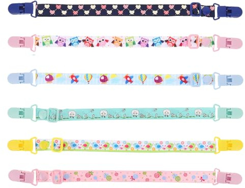 ifundom 6 Pezzi Clip per Bavaglini Regolabili per Ragazzo Ragazza Morsetto Anti-Caduta per Tovaglioli Bandana Design Sicuro e Lavabile Accessorio Leggero per Allattamento e Viaggi