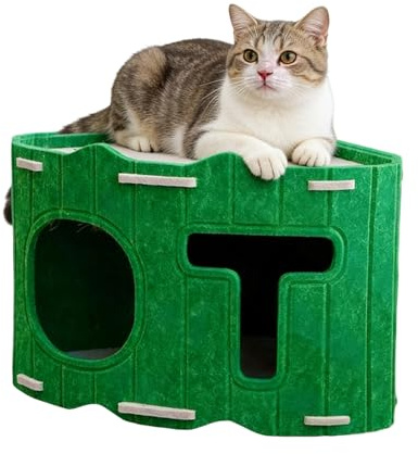 Caverne pour Chat Lit Douillet,Nid Semi-Enclos d'animal De Compagnie - Caverne Nid Anti-Griffes pour Chat - Chaud d'hiver pour L'intérieur Le Voyage Le Salon et La Maison