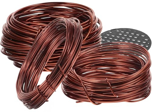 PAMINGONO Kit de Fil de Fer pour Bonsaï en Cuivre Marron, Facile à Ranger et Résistant à L'usure, pour Formation et Sculpture de Plantes D'intérieur