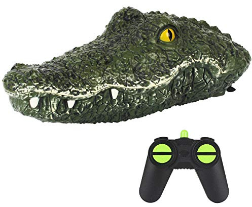 FeiWen Ferngesteuertes Boot Ferngesteuertes Krokodilboot 2.4G Hochgeschwindigkeits-Fernbedienungs-Alligatorkopf wasserdicht Streichspielzeug Schwimmbad See Teich Plastikspielzeuge