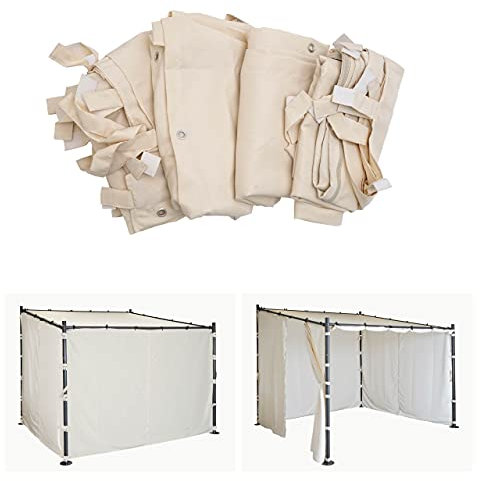 Jeu de 4 parois latérales HWC-A22, parois latérales Polyester 3x3m - crème