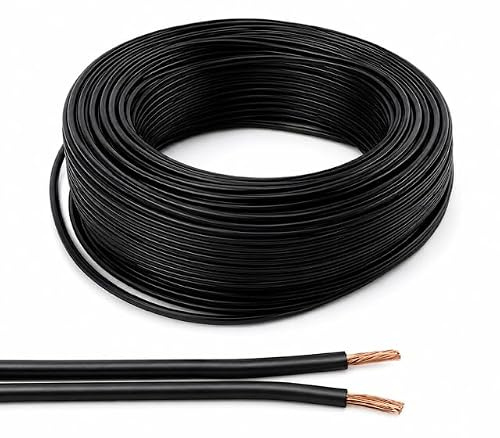 electrosmart Black Multistrand 2 x 0.5mm Speaker Cable Audio Systems (20) | Ideal for Car Audio & Home HiFi etc
