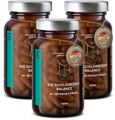 CLAV® Bio Schilddrüsen Balance, Jod Selen Komplex, 360 Vegane Kapseln