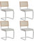 EGOONM 4er Set Moderne Esszimmerstühle Mitte des Jahrhunderts, Gepolsterte Küchenstühle mit Rattan-Rückenlehne für Zuhause, Schlafzimmer, Küche, Wohnzimmer (Polar-Weiß)
