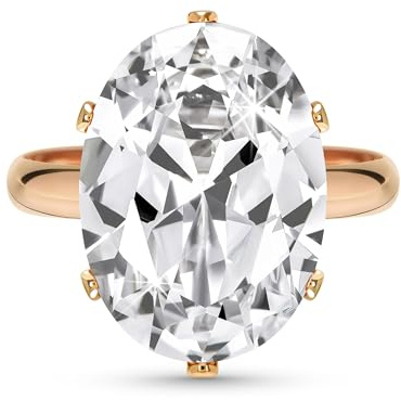 Linawe Ringe Frauen, Falscher Diamant Moissanite Ring Verstellbar, Grosse Fingerring Damen, Kupferringe Sind in Drei Gold-, Roségold- und Silbertönen Erhältlich