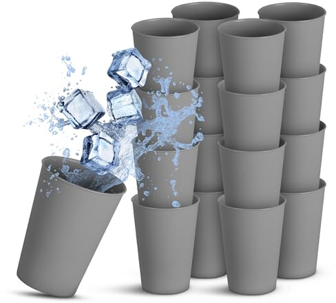 Pro Home (16er Pack Kunststoffbecher wiederverwendbar - BPA Frei - Spülmaschinenfest - (0,2L) Bruchfester PP - Partybecher Mehrweg, Camping Geburtstag
