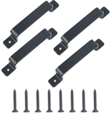 Sgehai 4er-Set schwarze griffe,küchen griffe,schubladen griffe,kleiderschrank griffe,zimmertür griffe,griffe für badmöbel,griffe schwarz matt,für außenbereich, garage, kleiderschrank und Innenbereich