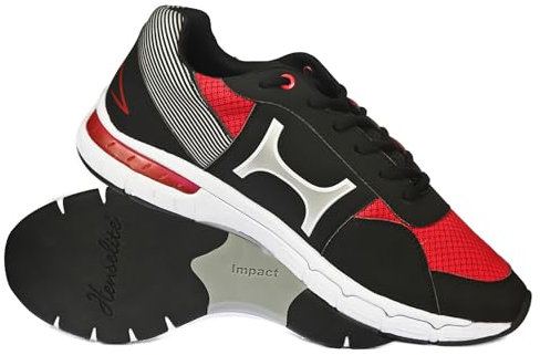 Henselite Men's M105 Indoor and Outdoor Bowls Shoes, Blue and Red (RED and Black, UK Footwear Size System, Adult, Men, Numeric, Medium, 12)