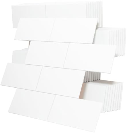 DEDECO 20 massive Klebefliesen im Metro-Design, Farbe: Weiss, aus robustem Stein-Komposit (SPC) – selbstklebende Wandfliesen, wasserfest & pflegeleicht, ideal für Bad & Küche, Fliesenersatz