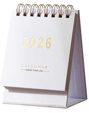 Mini calendario de escritorio 2026, calendario mensual de escritorio con espiral de pie 2026, mini calendario mensual de bolsillo pequeño, planificador del año académico 2026, para decoración del