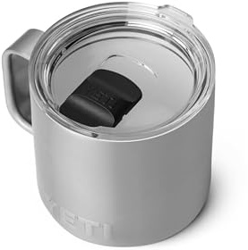 YETI Rambler Stackable Mug with Durasip Ceramic Lining, Vacuum Insulated Stainless Steel Mug with Magslider Lid, Stainless Steel, 14 oz (414 ml)