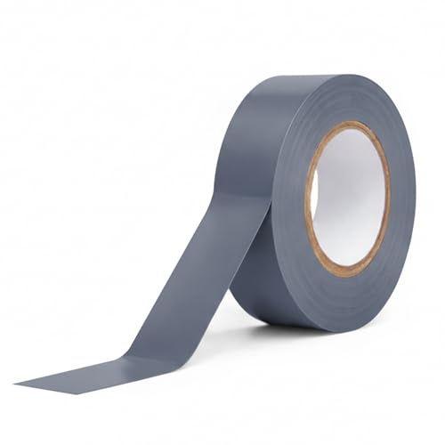 WINSOME Electrical Tape Pack of 1 | 20m X 19mm Waterproof Insulation Tape for Electric Wires & Cables | Strong & Sticky Electrician’s Tape for Preventing Short Circuits (Grey)
