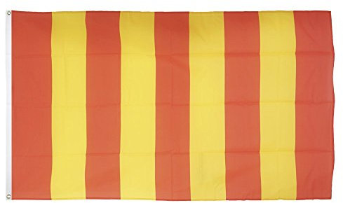 Flaggenfritze Fahne/Flagge Streifen gelb-rot + gratis Sticker