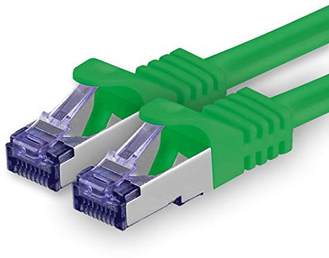 1aTTack.de Câble Réseau CAT7 CAT 7 10 Gigabit - 1x 3,0m - RJ45 Ethernet LAN DSL Routeur Modem - Vert