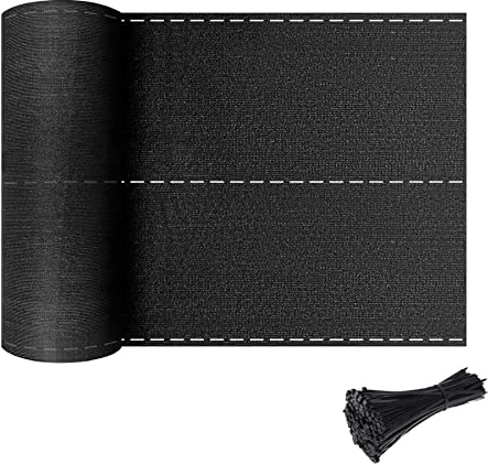 Froadp 1x10m Filets d'ombrage HDPE Clôture de Jardin Brise-Vue Tennis avec Attaches-câbles Parasol 150g/m² Solaire Protection Filet Tissu Coupe-Vent Pare-Soleil pour Balcon Terrasse (Anthracite)