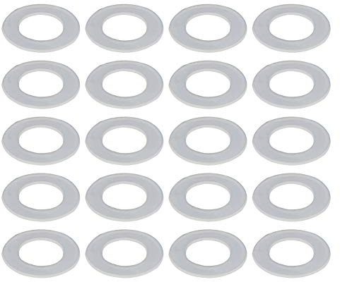 Othmro - Rondella piatta in nylon M16, 28 mm di diametro esterno, 16 mm di diametro interno, 1 mm di spessore, guarnizione di tenuta per tubi dell'acqua del rubinetto, trasparente, confezione da 100