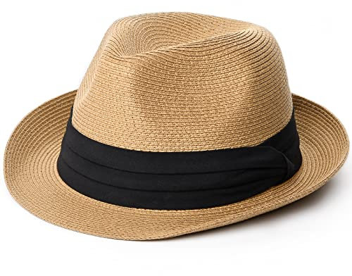 FURTALK Fedora Damen Panamahut Herren Strohhut im Trilby-Look Sommerhut Verschiedene Größen Strandhut