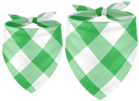 Hundehalstuch, Grün / Weiß, 2 Stück